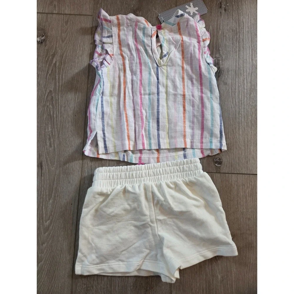 NWT Splendid Lot Set Short Sleeve Shirt + Shorts Outfit Baby Infant Girls 6-12m